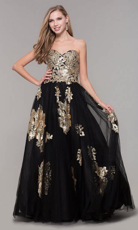 black prom dress with gold accents|inexpensive black prom dresses.